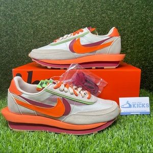 New Nike LDWaffle Sacai Clot Net Orange Blaze Size 10.5M 12W DH1347-100